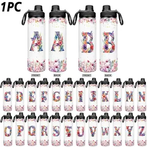 22oz Insulated Tumbler, 24 Letter Print Stainless Steel Cup, Sealed Lid with Handle, Ideal for Home Outdoor Sports Car Picnic, Perfect Gift