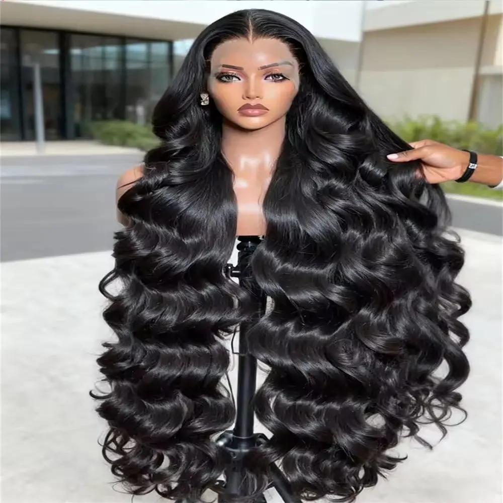 Gabrielle Hair  13x6 13x4 Body Wave HD Transparent Lace Front Human Hair Wigs For Black Women 180 Density 30 36 Inch Brazilian Body Wave 4x4 Lace Closure Wig 360 HD Transparent Lace Frontal Wigs