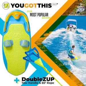 ZUP You Got This 260 Board and Handle Combo with EVA Foam Padding, All-in-One Kneeboard, Wakeboard, Wakeskate, and Wakesurf Board for Kids, Teens, and Adults, 51.7" x 23.8" x 4.6"