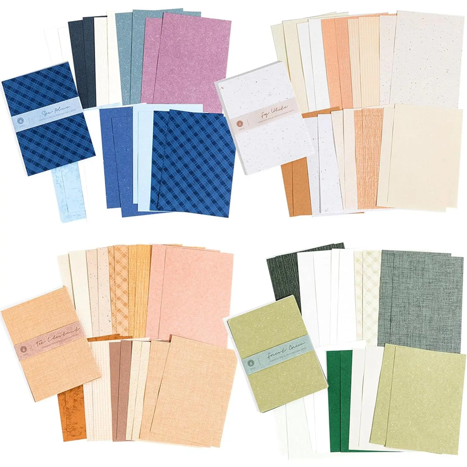 80 Sheets  Scrapbook Paper and Embossed Textured Set - 4 Pack Mixed Special Paper for Scrapbooking Planner  Junk Journal Supplies Collage Card Embellishment A6 Size