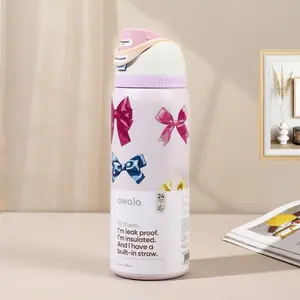 Owala "Girlhood" 32oz Free Sip UO Exclusive Pink Bows in Hand-2026 Gift