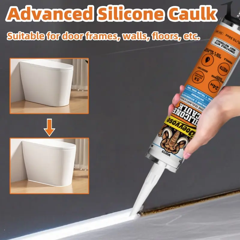 Silicone Sealant Leakproof Waterproof & Crack-Resistant, High Stretch, Strong Adhesive, Anti Leak for Bathtub Edges, Windows Frames, Toilets & Sinks, Indoor Outdoor Use, Durable Waterproof Sealant