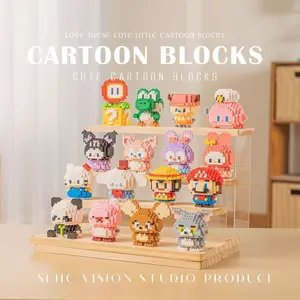 Cute Panda Animal Building Blocks, Micro-Particle Figure Toys, Educational Puzzle Toy for Kids, Desktop Decoration, Boy & Girl Gift