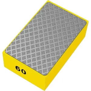 1 Pcs Diamond Hand Pad Sanding Block Sharp Glass Grinding Polishing Pad Sanding Block Foam Backing Hand-Held Sanding Block for Sanding Polishing Marble Tile Ceramics (60#)