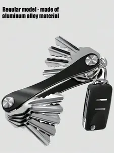 Car key bag | Leather keychain storage bag with chain and keyring | Smart key organizer wallet, suitable for car keys, home keys, office keys | Perfect gift for fathers, husbands, and men | Key collector, travel, daily use, pocket storage