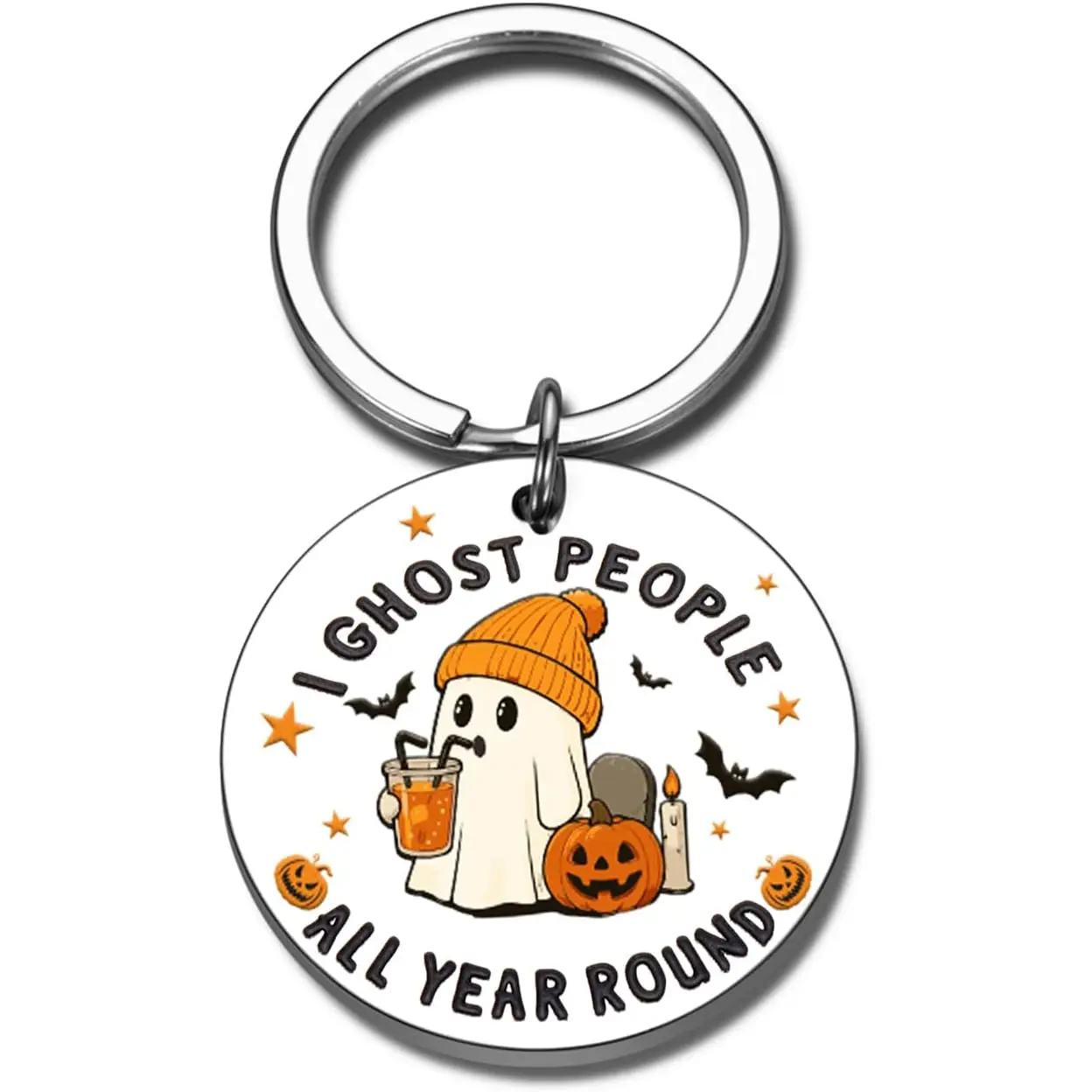 Wicked Keychain, Boo Basket Stuffers for Teens Adults, Halloween Ghost Keychain, Spooky Gifts for Women Friends, Funny Spooky Stuffers for Teen Girls Boys, Cute Halloween Pumpkin Bat Gifts