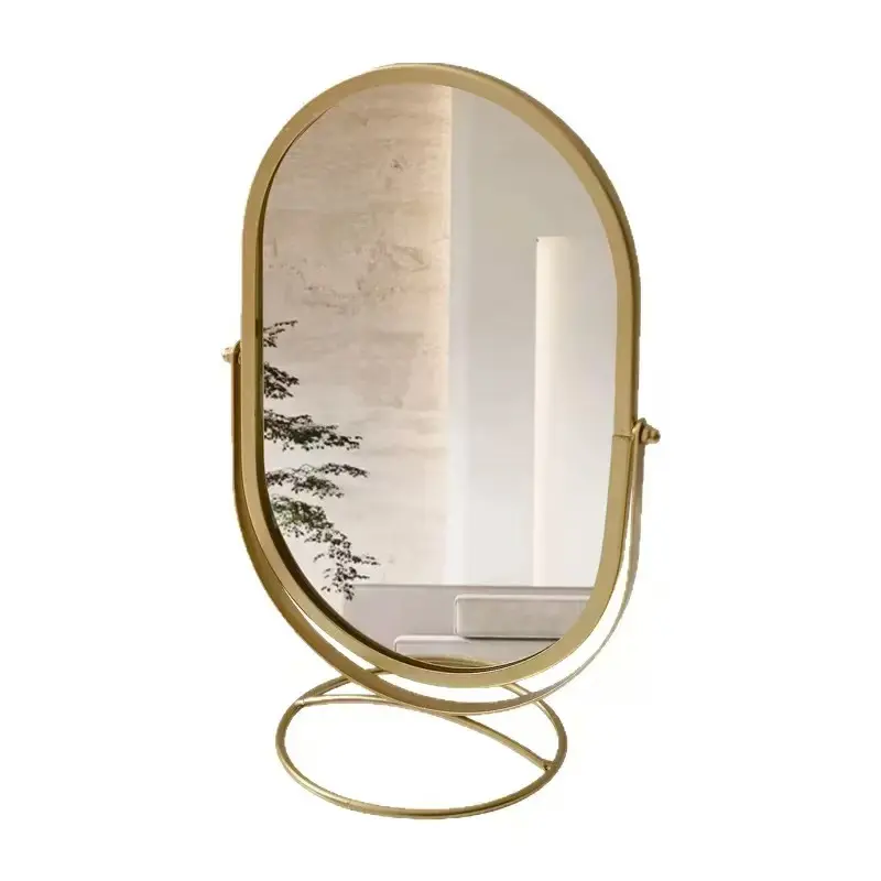 Round Makeup Mirror for Dressing Table, Bedroom Vanity Mirror, Dormitory Beauty Mirror, Small Desktop Mirror, Home Use