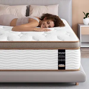 BedStory Full Queen King Mattress - 14'' Hybrid Mattress - Gel Memory Foam & Pocket Springs for Pressure Relief, peaceful sleep