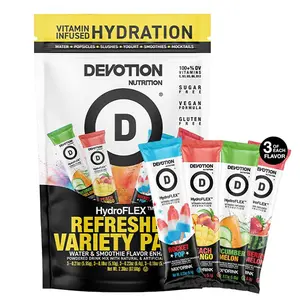 Nutrition HydroFLEX Water Flavoring Packets – Sugar-Free Hydration with Vitamins & Electrolytes – Dye-Free, Gluten-Free (4-Flavor Refresher Variety Pack) 12-Pack Drink Mix