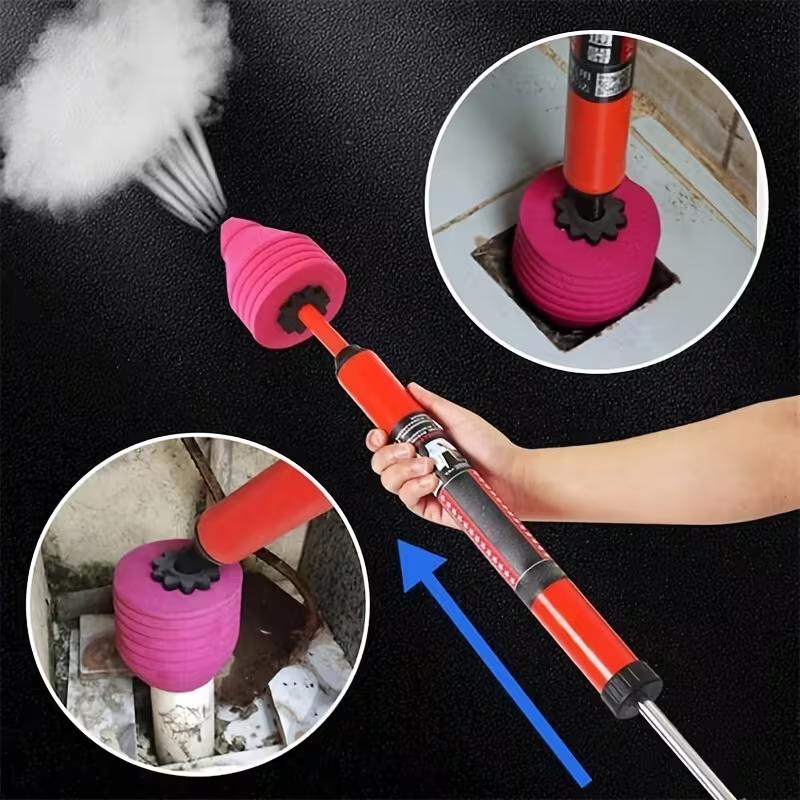 1/2-Pack Toilet Unclogging Tool: High-Performance Pneumatic Drain Blaster—Ideal for Unclogging Drains and Outlets in Toilets,Kitchens, and More.