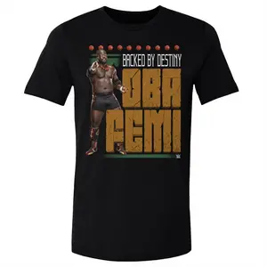 Men’s Oba Femi Backed By Destiny Graphic T-Shirt Black Wrestling Fan Tee, Powerful Champion Aesthetic Shirt, Pro Wrestling Streetwear, Gift for Wrestling Lover or Fan