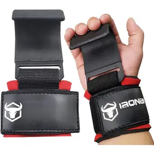 Weight Lifting Steel Hooks (Pair) - Heavy Duty Lifting Wrist Straps - Deadlift Straps for Powerlifting- Thick Padded Workout Hook - Weightlifting Gloves for Heavy Lifting