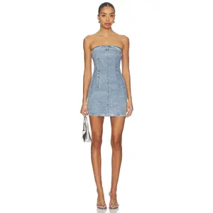 Good American Crystal Strapless Mini Dress in Indigo1097