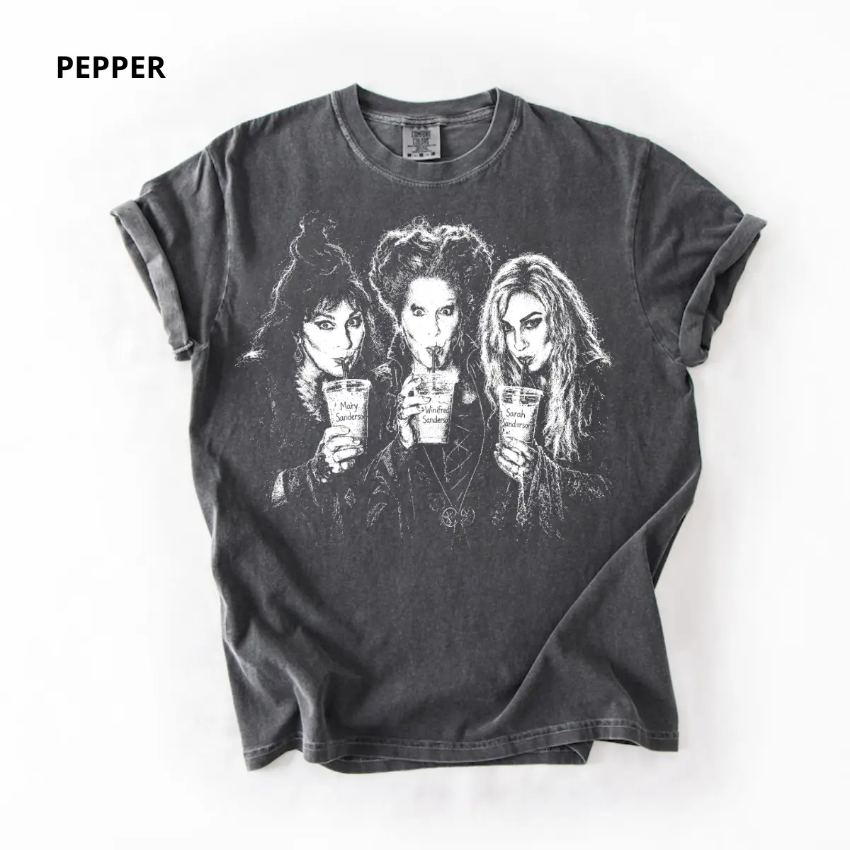 Comfort Colors Hocus Pocus Sweatshirt, Iced Coffee Halloween Graphic Apparel, Spooky Season Movie Inspired Gift, Cozy Fall Witch Outfit