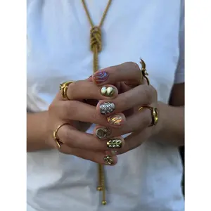 Custom Colourful Handmade Press-On Nails, Extra Short Squoval Nails, Y2K Style, Wedding Nails