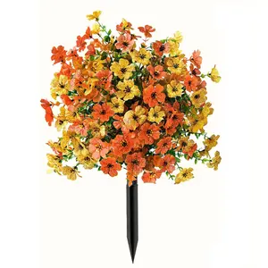 Artificial Flower Stake Outdoor Decor - Fall Themed Garden Stakes for Yard & Lawn, No Fade Heavy Duty Plastic, All Season Autumn Decoration
