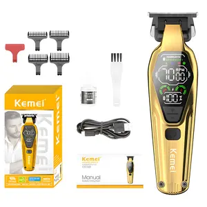 Kemei Electric Hair Clipper, 1 Count USB Rechargeable LCD Display & Accessories, Cordless Rechargeable Clippers, Professional Electric Hair Cutting Tool for Men