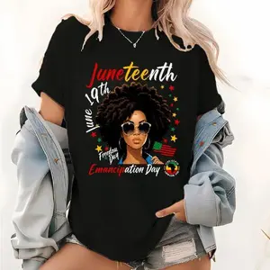 Women’s Soft Cotton Juneteenth Afro Queen Casual T‑Shirt
