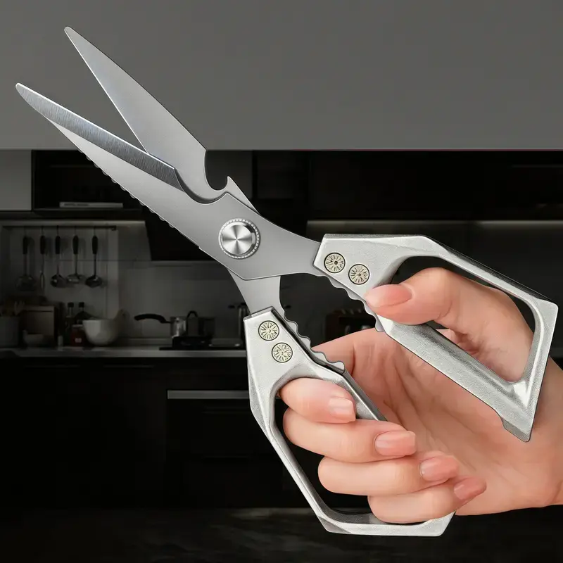 All-Purpose Kitchen Scissors, Stainless Steel Kitchen Shears – Sharp Poultry & Meat Scissors for Chicken Bones, Turkey, Japanese Cooking Scissors, Christmas Gift