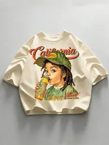 Retro 90s Hip Hop California Graphic T-Shirt Oversized Casual Streetwear Tee For Men Oversized Crewneck Tee, Short Sleeve, All-Season, Men's Streetwear
