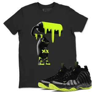 Unisex T-shirt to match Jordan Foamposite One Black Volt - 3D Paint Roller. 100% Cotton for Casual Wear. Comfortable Summer Unisex T-Shirt to match Jordan Sneaker. Streetwear Style. urban outfitters