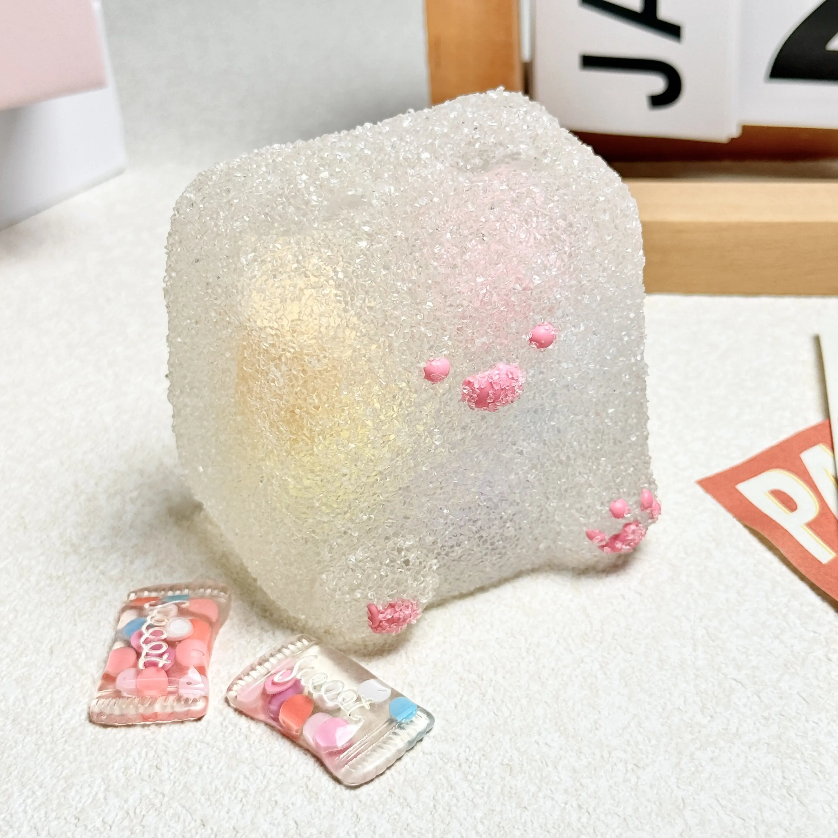 【Buy 3 get 1 free】Transparent Candy Puppy Taba Squishies, Food-Grade Silicone Slow-Rising Rebound Squishy Fidget Toys for Stress Relief - Soft Squeeze Toys with Thick Creamy Slime Texture, Handmade Non-Toxic Sensory Toys, Accessory for DIY Handmade Dolls