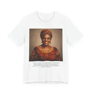 Portrait Quote T‑Shirt — Inspiring African Woman Photo Tee with Motivational Quote