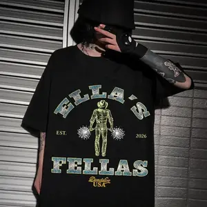 2026 Summer Fashion Trendy Vintage Top Ella Langley Ella's Fellas T-shirt Man Woman Harajuku Short Sleeve O-neck Casual Shirt