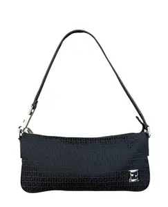 Pre-owned na Shoulder Bags Fendi Vintage Black FF Print Pochette