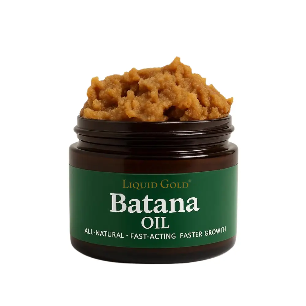 Liquid Gold Batana Oil - 100% Unrefined Raw Oil from Honduras for Thicker Fuller Healthy Hair Glass Jar 2oz Scalp Revitalizing Nourishing Hair Growth