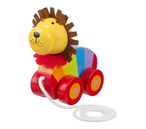 Orange Tree Toys Pull Along Lion Wooden Toy