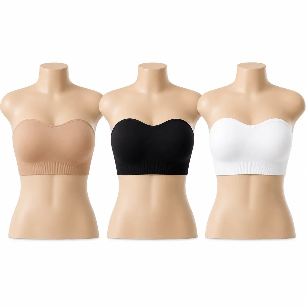 Plus Size Women's Strapless Bra, Seamless Padded Wireless Tube Top with Non-Slip Grip for Daily Wear, Strapless Bras, Bras For Plus Size,back to school,back to school haul