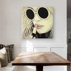 Begin Home Decor C1MP3232HZE8UM 32 x 32 in. Pink Lips - Figurative Bedroom Metal Print Wall Art for Home Decor