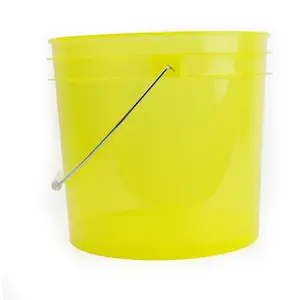 Plastic Pail Translucent YELLOW Bucket 3.5 Gallon