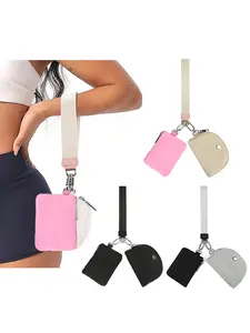 Retro fashion simple lanyard mini card package,    hand with certificate card package, daily travel small object storage package, casual and versatile carry-on bag, suitable for daily commuting, shopping and dating, Id Badge Holder, Crossbody Lanyard