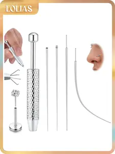 LOLIAS Titanium Piercing Taper Insertion Tool, 14G-20G Threader for Threaded/Push-In/Threadless Jewelry, Ideal for Vertical Labret Jewelry, Nose Ring, Belly Button Rings & Cartilage Earring Changes