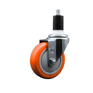 Service Caster Brand Replacement Caster for Ser-Ware Caster 4B-0050 - Swivel Expanding Stem Caster with 4 Inch Orange Polyurethane Wheel and 1-1/2 Inch Stem - Light Duty Replacement Caster