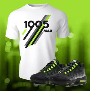 Air Max Black Neon Green Sneaker Shoe Match T-shirt Shirt Summer Jersey Short Sleeve Tee Unisex Softstyle