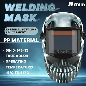 Mexin LYG-0E-7000 Welding Helmet Welding Protective Face helmet with Automatic Dimming & PP Material Lightweight Adjustable Head-Wearing Part for Tightness Solar-Powered Arc Welding Mask with Sensors Weldingcap