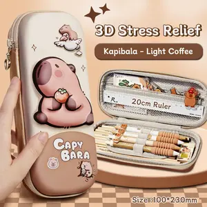 Cute Cartoon Design Pencil Case, 1 Count Large Capacity 3D Pencil Case with Zipper, Stationery Storage Bag for Office School Student