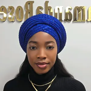Hand Beaded Auto Gele Headwrap