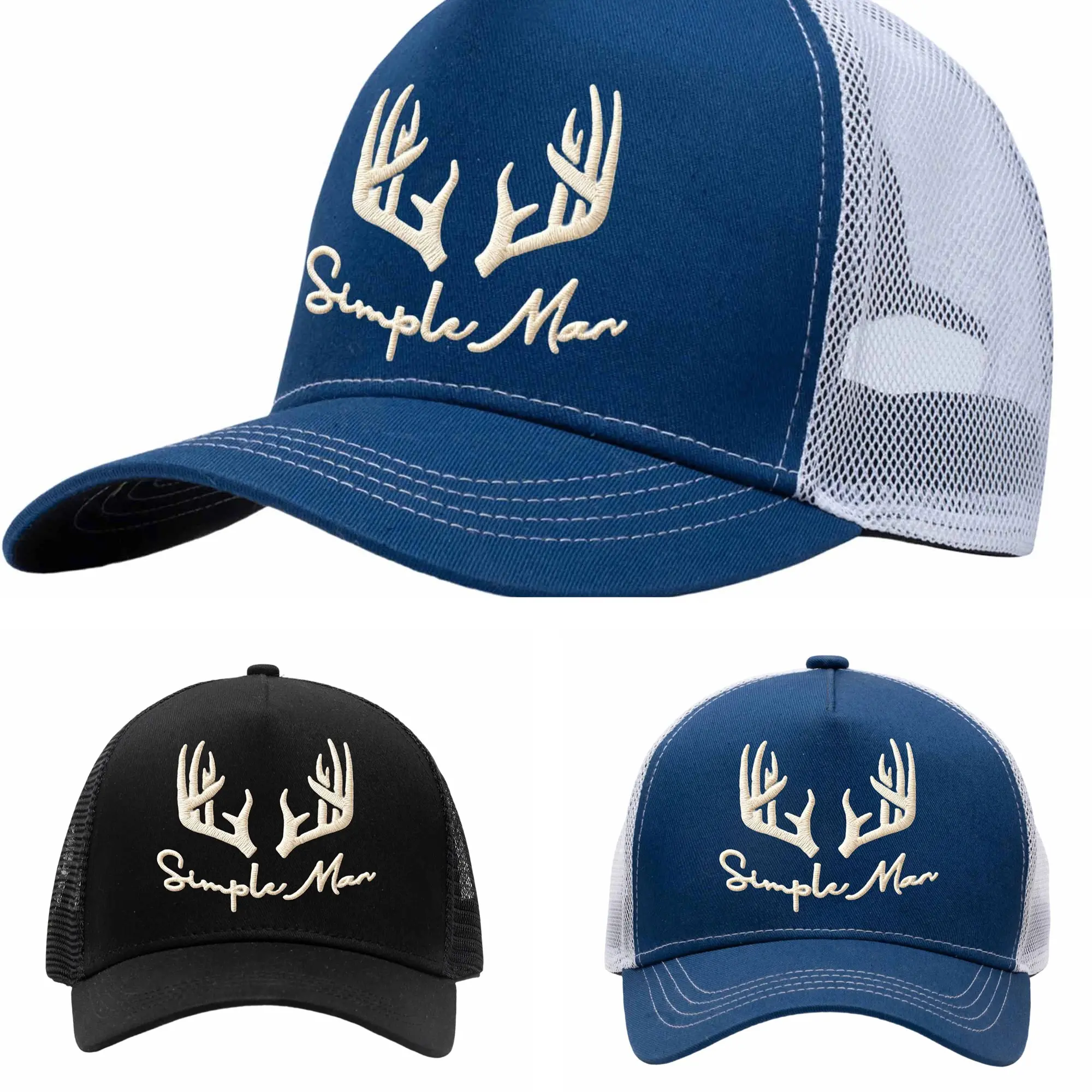 Unisex Embroidered Antler Polyester Baseball Cap - Adjustable Fit, Classic Easy Wear, All-Day Ease, Dry Clean, Unisex Appeal, Casual Outfits for Urban Athletic Use & Hiking Sun Protection