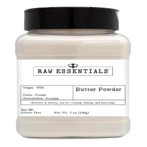 Raw Essentials Butter Powder - Buttery and Savory - Use for Cooking, Baking, and Flavoring - 7 Ounce Bottle