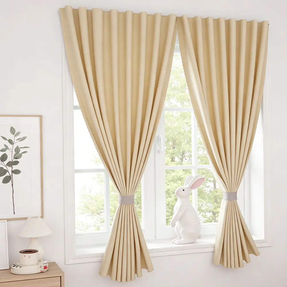 1-Pack Small Black Self-Adhesive Thermal Insulated Blackout Single Curtain - Portable, No Rod Needed, Easy to Install Household Window Covering for Bedroom/Living Room