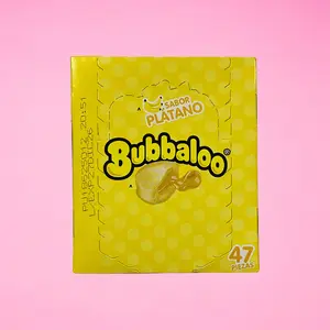 Bubbaloo Sabor Banana, 47-Pack, Banana Flavored Gum, Snack Mexican Candy Dulces Mexicanos Sweet Chicle Chewy Juicy BananaFilt Liquid