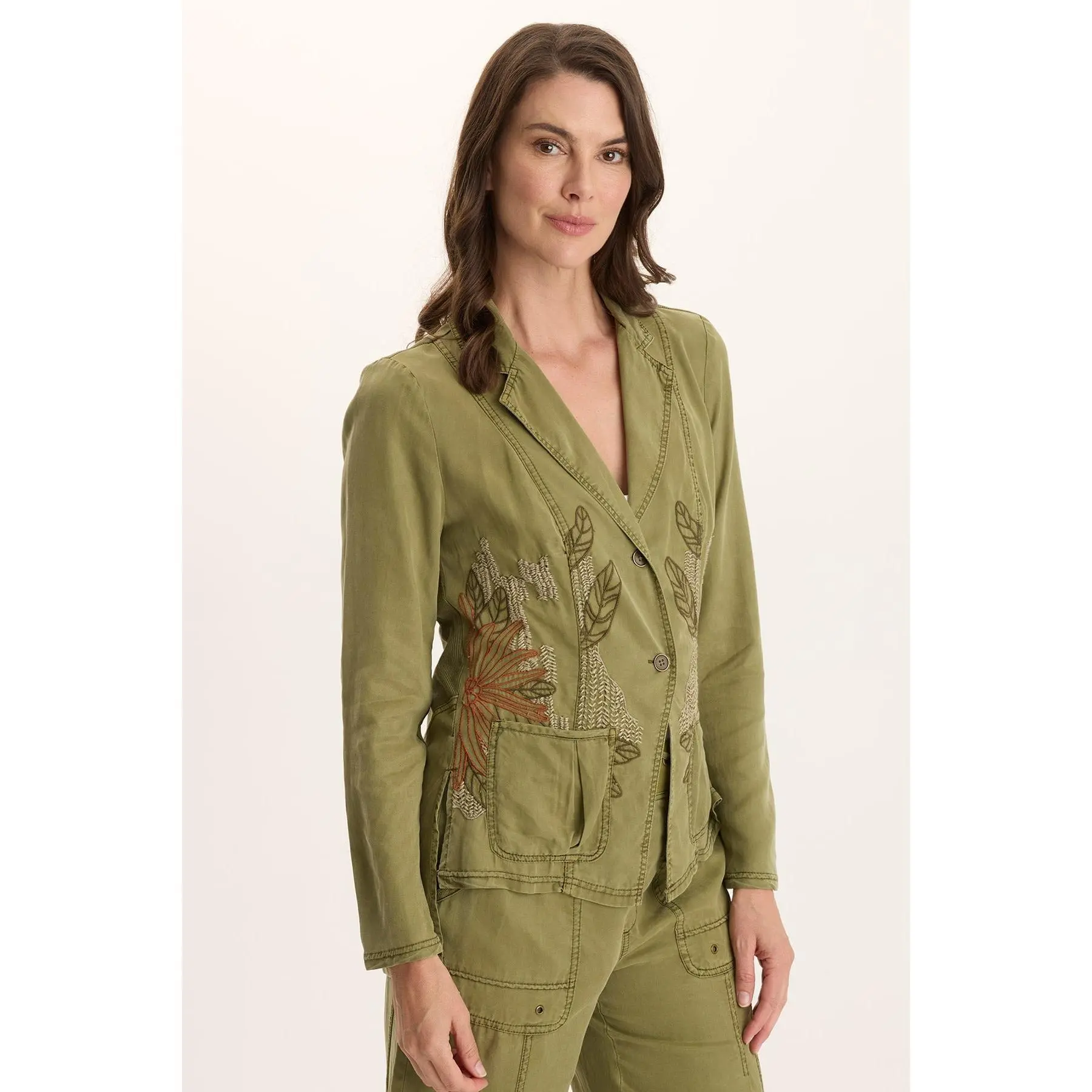 Danski Embroidered Soft Twill Blazer