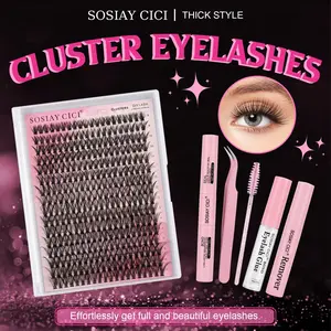 320PCS Lash Clusters Kit, SOSIAY CICI D Curl Wispy Eyelash Extensions, All-in-One Lash Kit with Glue Tweezers