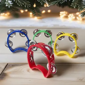 4-Bell Hand-Ring Bell - Grasp Training Musical Instrument - Educational Toy - Dance Performance Hand-Ring Bell - Music Perception Educational Toy - New Hand Drum Metal Bell - Percussion Instrument - Entertainment Instrument - Plastic Single Layer Flower D
