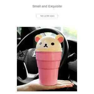 Car Trash Can Cute Storage Cup For Car Cartoon Trash Cup Bear Trash Can Storage And Sorting In The Car Automotive Goods
