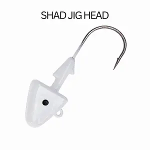 Sanhu Shad Jig Heads 1/2oz Hook Size 3/0 56 Pcs White for Saltwater & Freshwater Fishing Weighted Head Accessory Ideal for Bass Walleye Inshore Species
